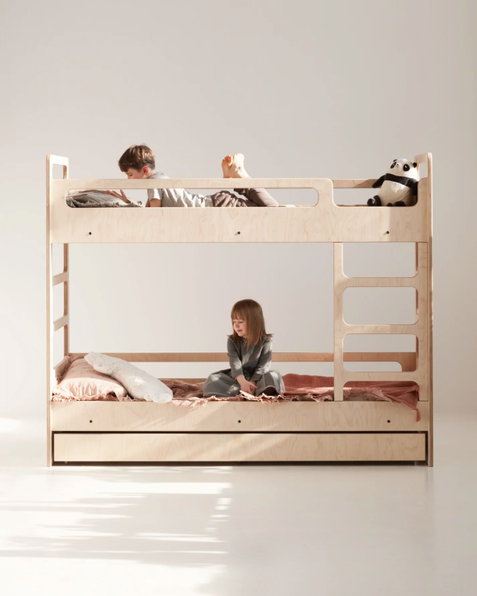 Mid-Century Bunk Bed · 200 × 72 cm