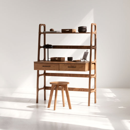 bookcase-desk-mid-century-walnut-with-drawers-high-desk