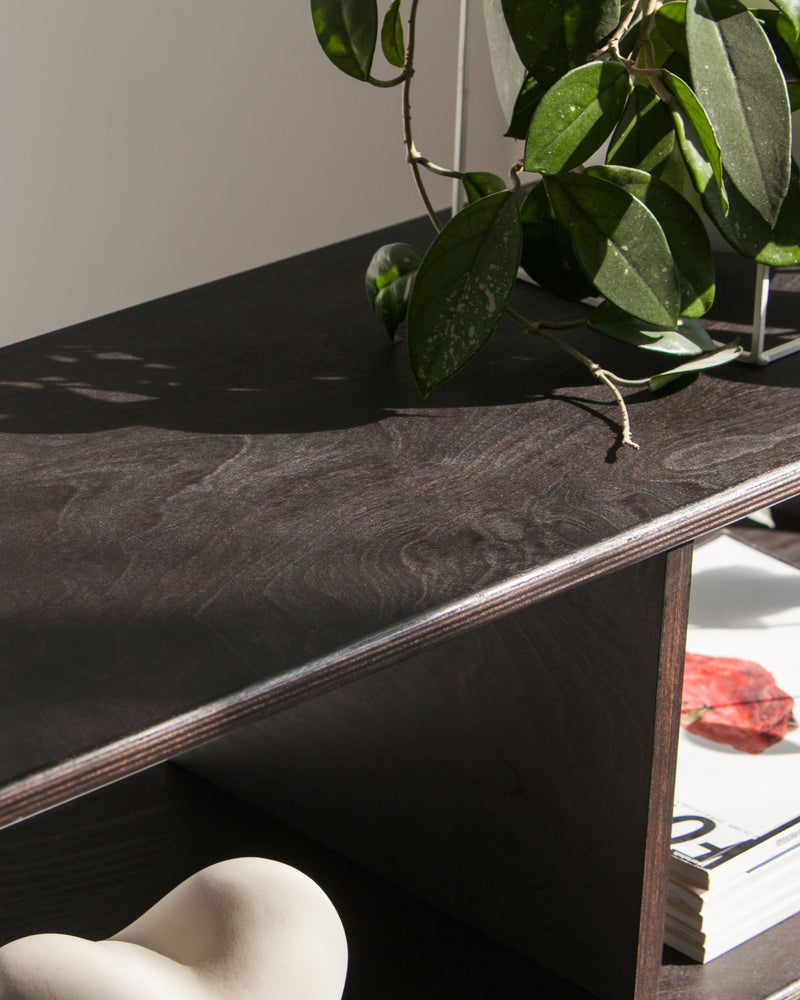 Midlite Bookcase · 97 cm · Vinyl + Open Cabinet