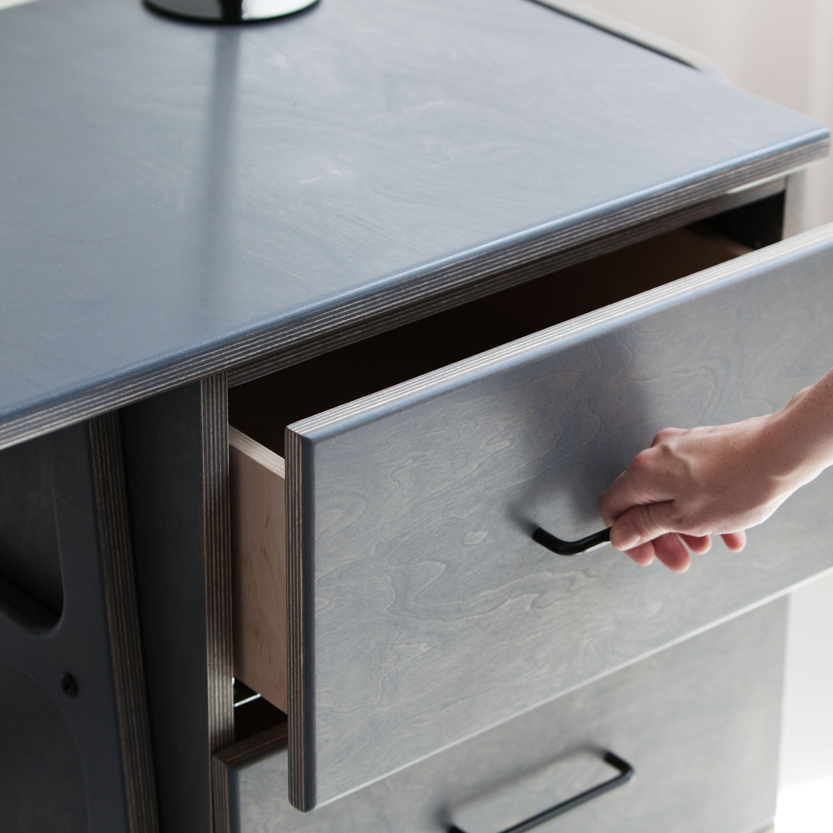 Desk 49 W180 with drawers and cabinet open