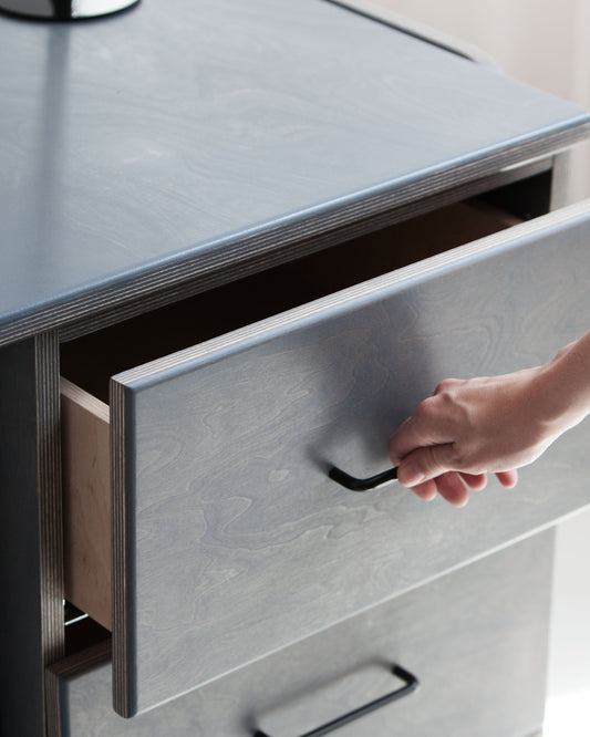 Mid-Century Desk, 180 cm, Cabinet & Drawers, in birch plywood (view 6)