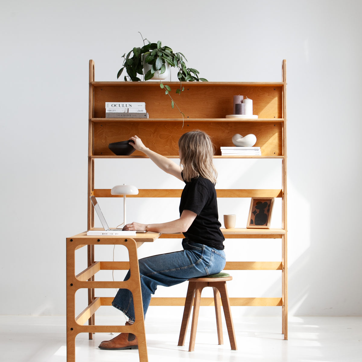 Bookshelf L-Shape Desk
