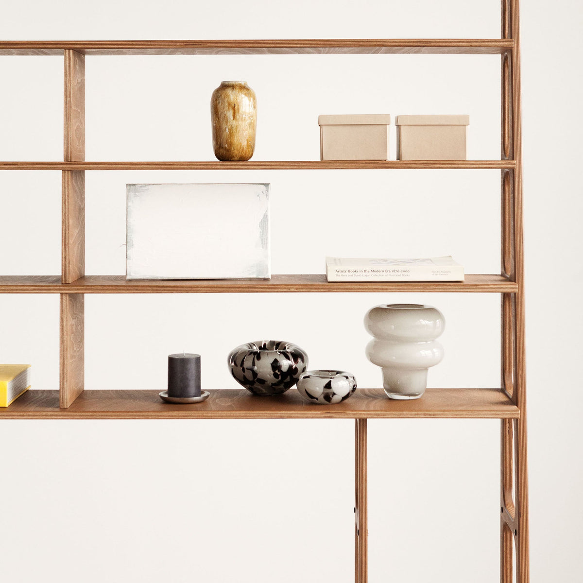 detail-of-mid-century-bookcase-with-cabinet-and-drawers-walnut-stain-in-living-room