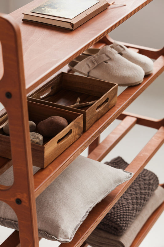 detail-of-teak-mid-century-shoe-bench-entryway-bench