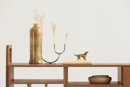 detail-of-walnut-mid-century-modern-sideboard-with-cabinet-and-record-vinyl-cabinet