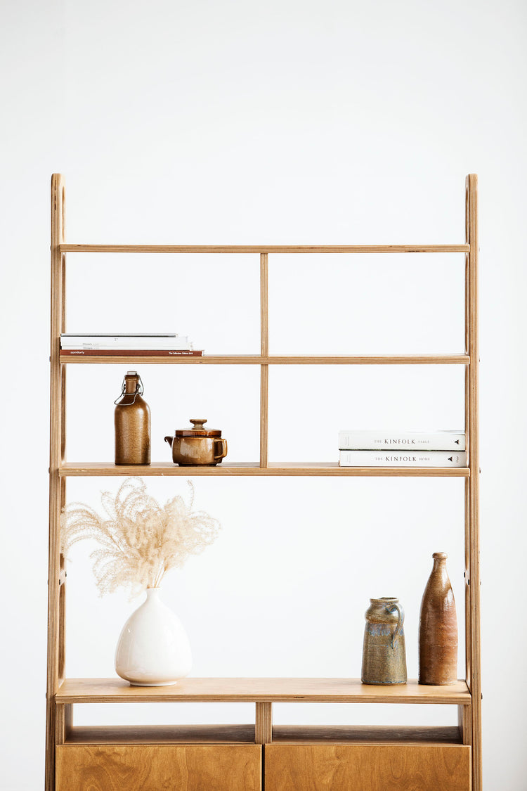 detail-of-wooden-handmade-bookcase-in-mid-century-style