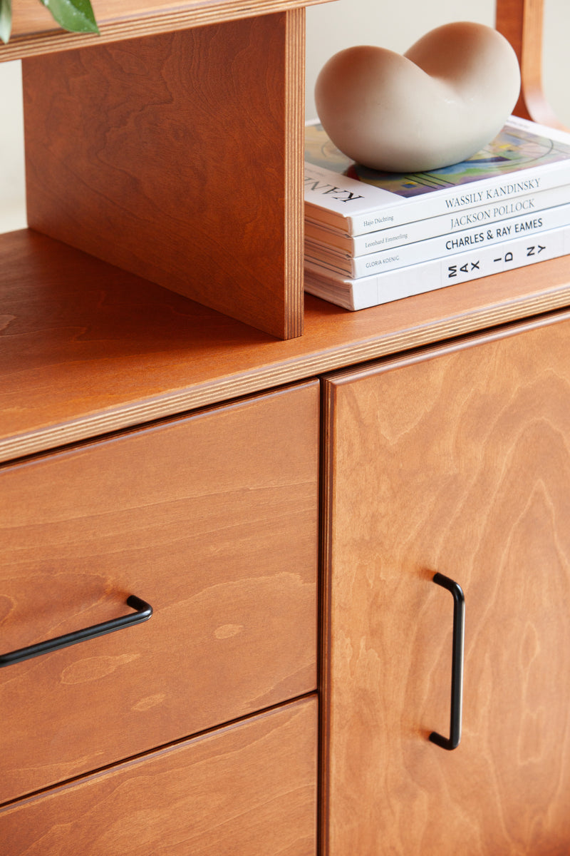 Midlite Bookcase · 97 cm · Drawers + Cabinet