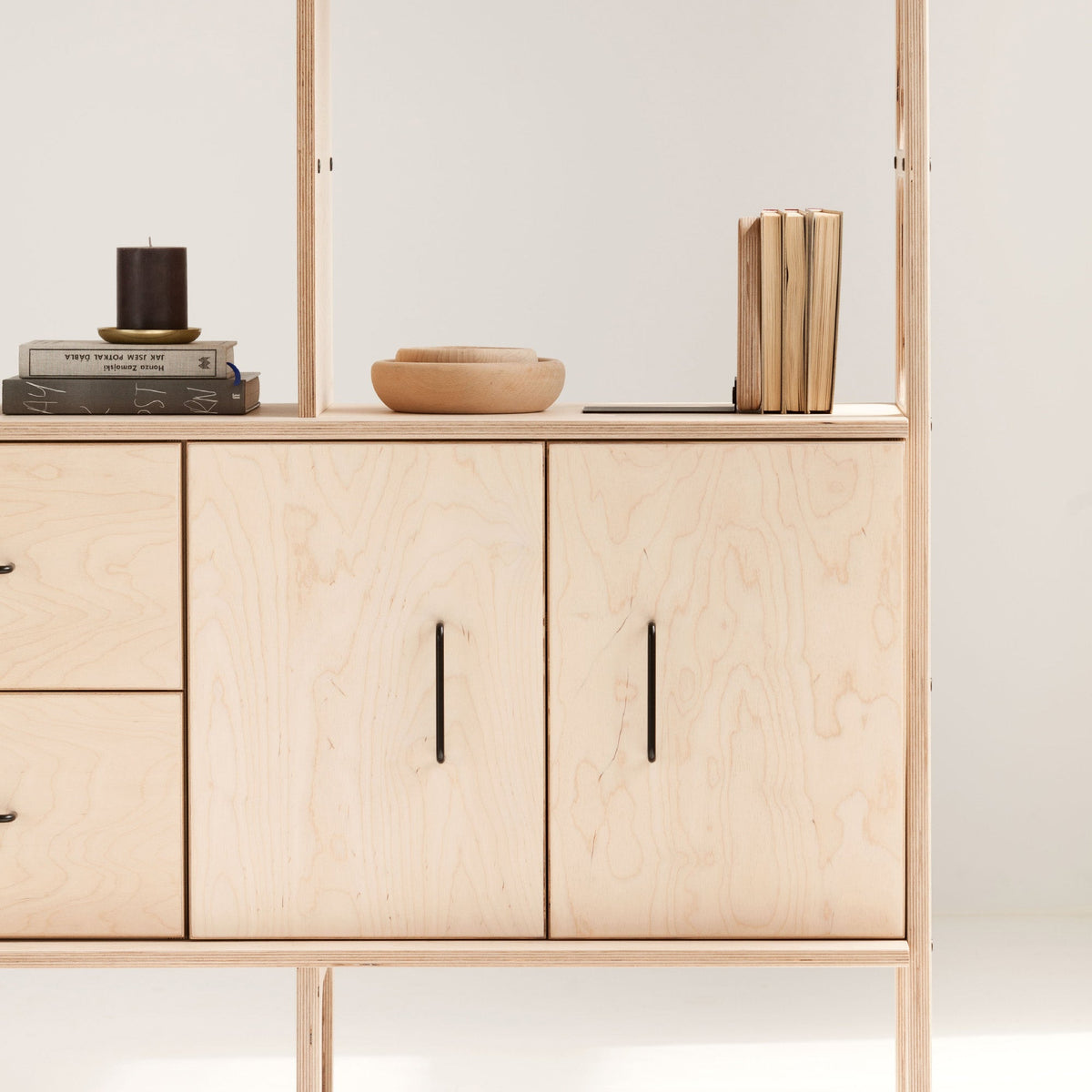 details-of-handmade-bookcase-with-cabinet
