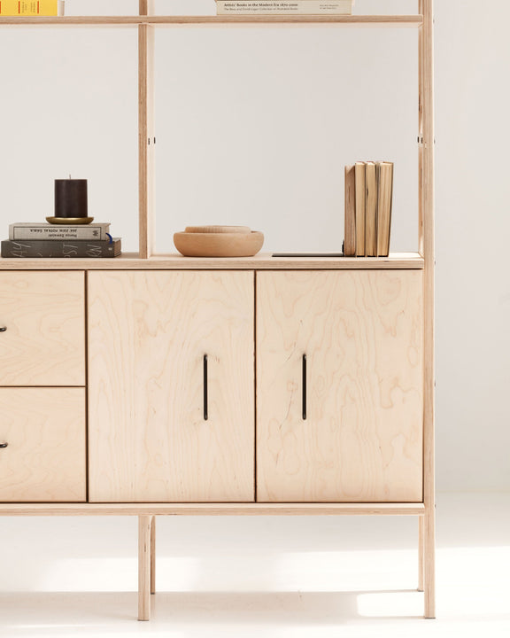 details-of-handmade-bookcase-with-cabinet