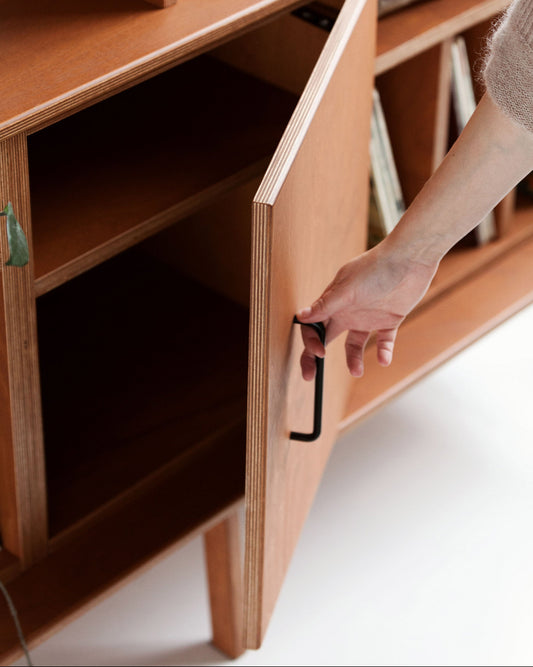 Grand Wall Unit, 143 cm, Vinyl + Cabinet + Vinyl, in birch plywood (view 2)