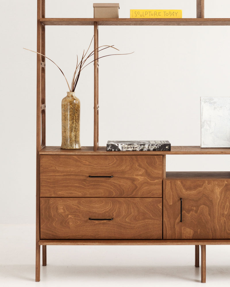 drawers-of-mid-century-bookcase-with-cabinet-and-drawers-walnut-stain-in-living-room
