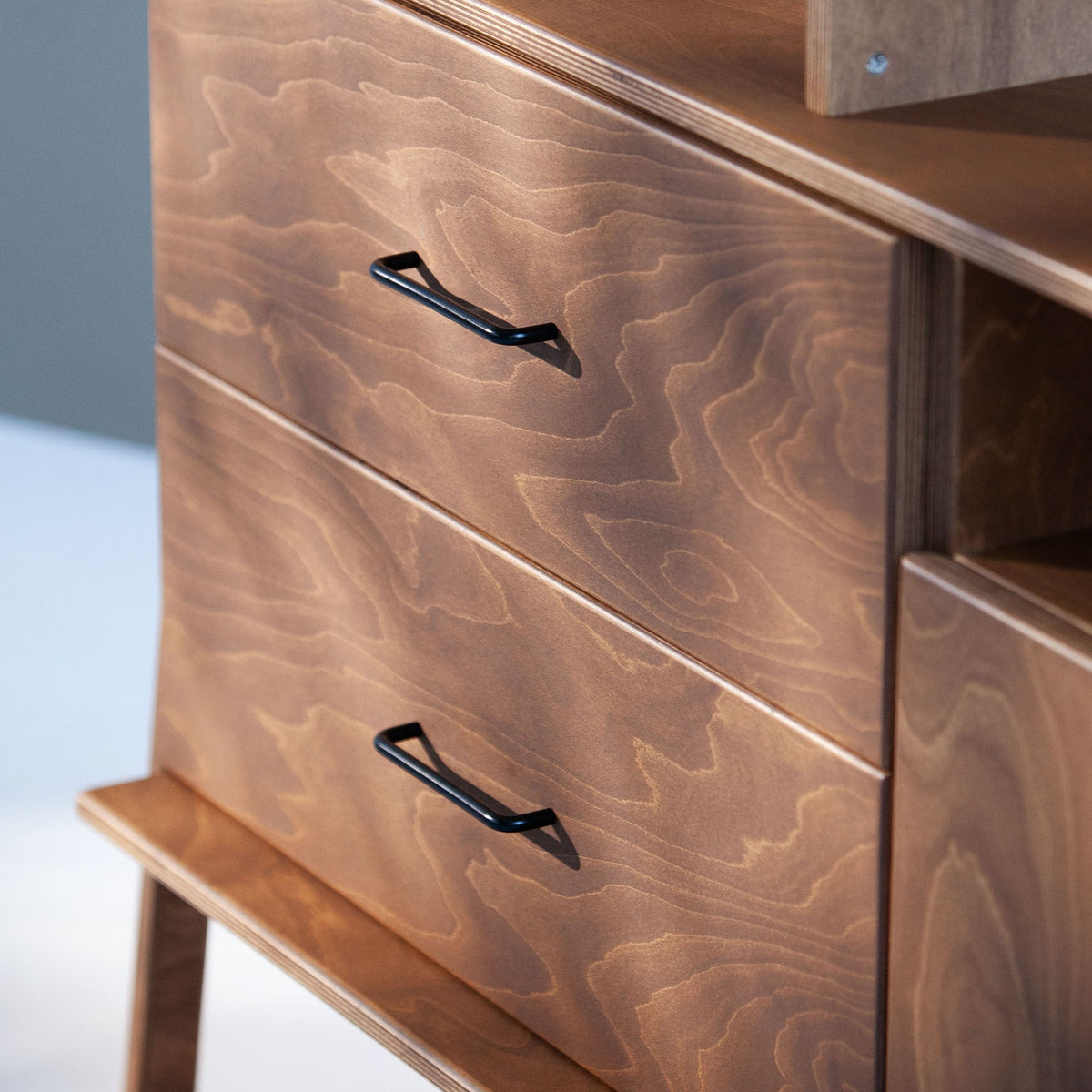 drawers-of-walnut-handmade-bookcase-in-mid-century-style