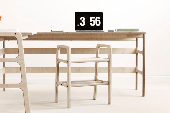 Mid-Century L-Shape Desk, 65/65, in birch plywood (view 5)