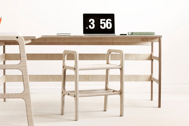 Mid-Century L-Shape Desk, 65/65, in birch plywood (view 5)