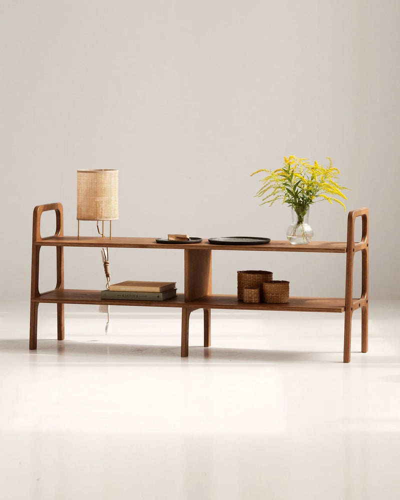 Mid-Century TV Stand · Open