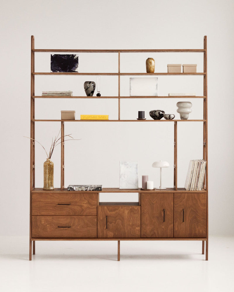 mid-century-bookcase-with-cabinet-and-drawers-walnut-stain-in-living-room
