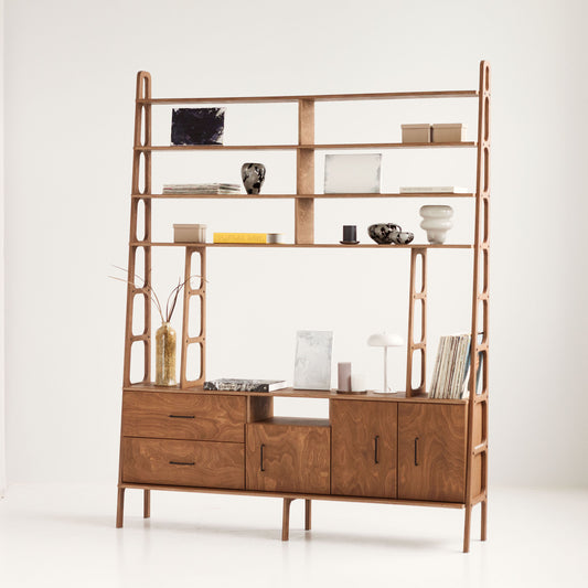 mid-century-bookcase-with-cabinet-and-drawers-walnut-stain-in-living-room