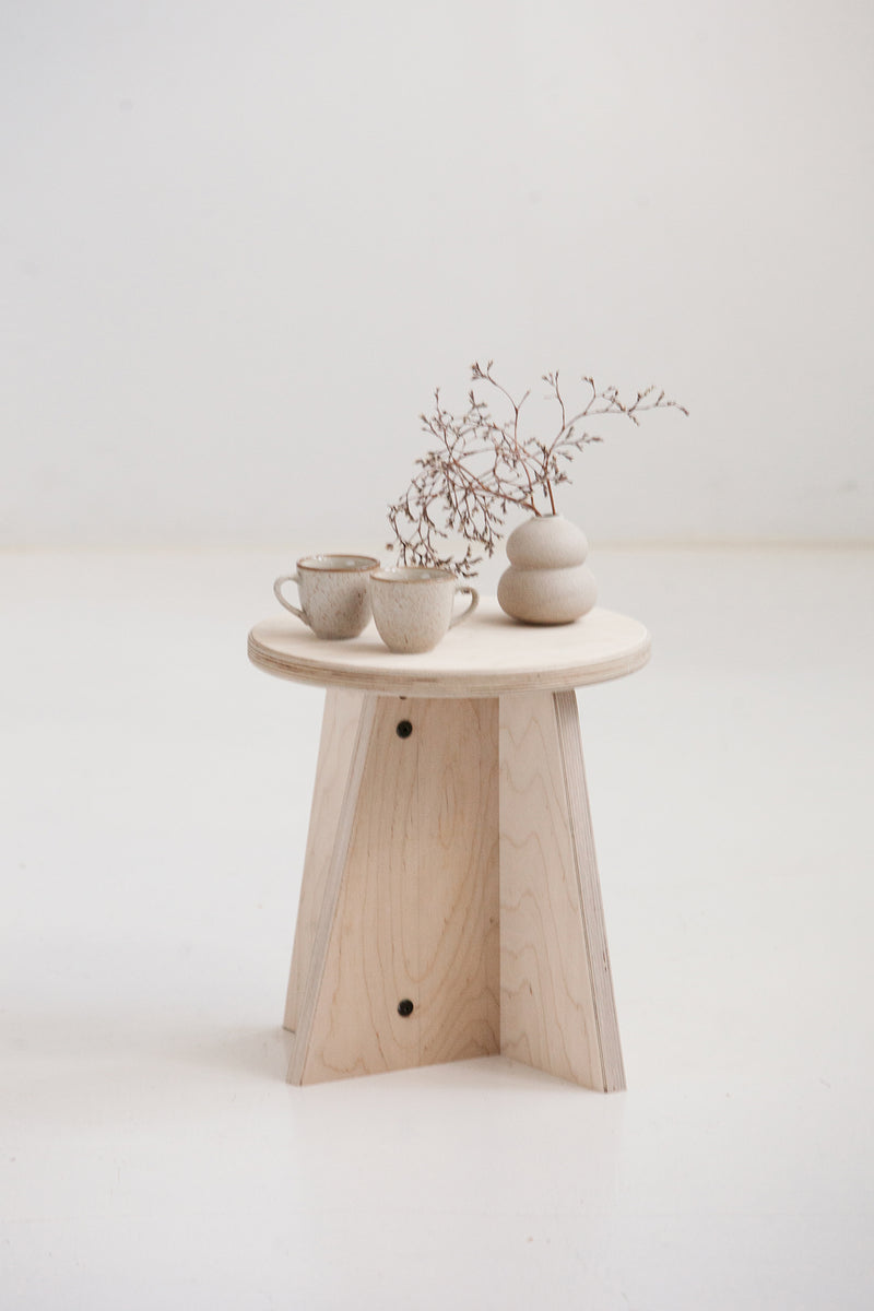 Handmade Japandi small side table Europe custom sizes and finishes