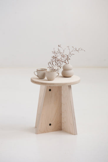 Handmade Japandi small side table Europe custom sizes and finishes