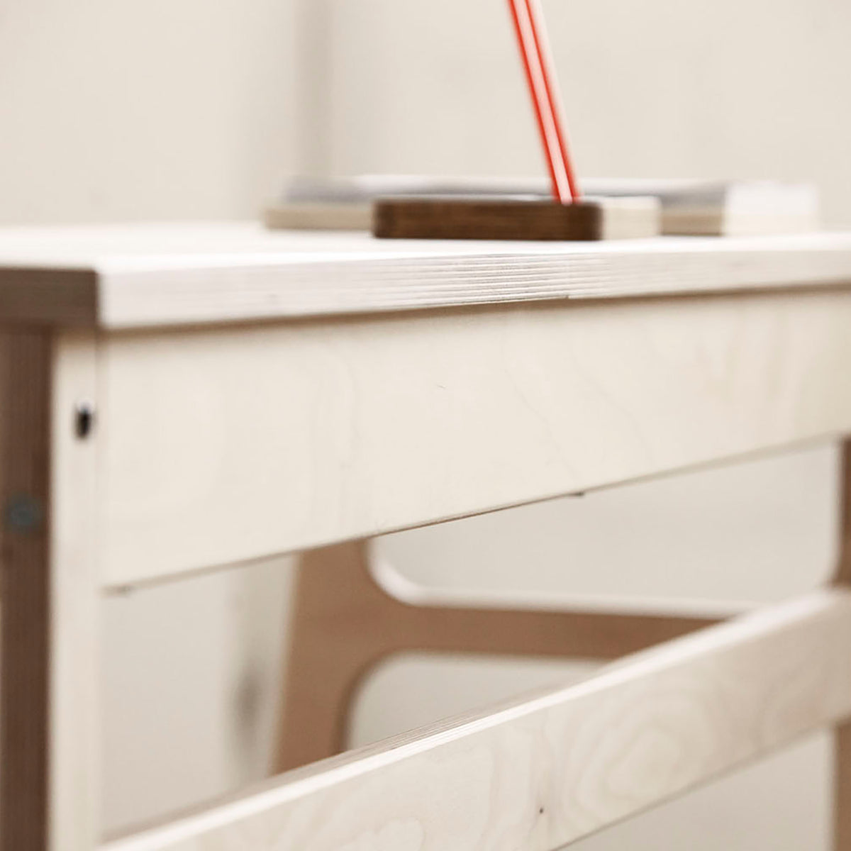 Mid-Century L-Shape Desk, 65/65, in birch plywood (view 4)