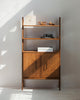 Midi Bookcase with cabinet, 140 cm, in birch plywood