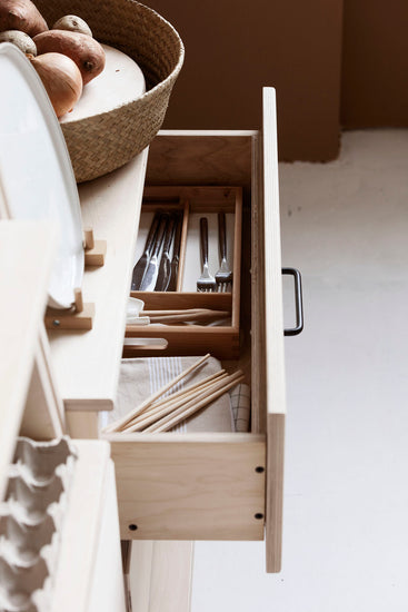 open-drawer-mid-century-wooden-sideboard
