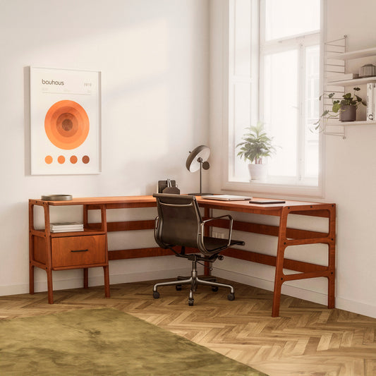 L-Shape Desk 14 with drawer