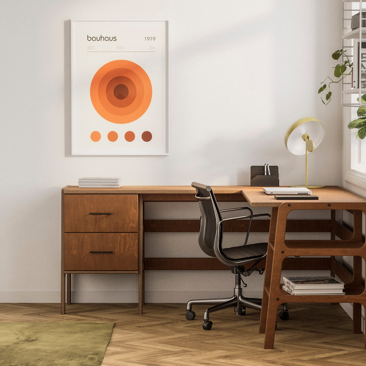 L-Shape Desk 11 with drawers and shelves
