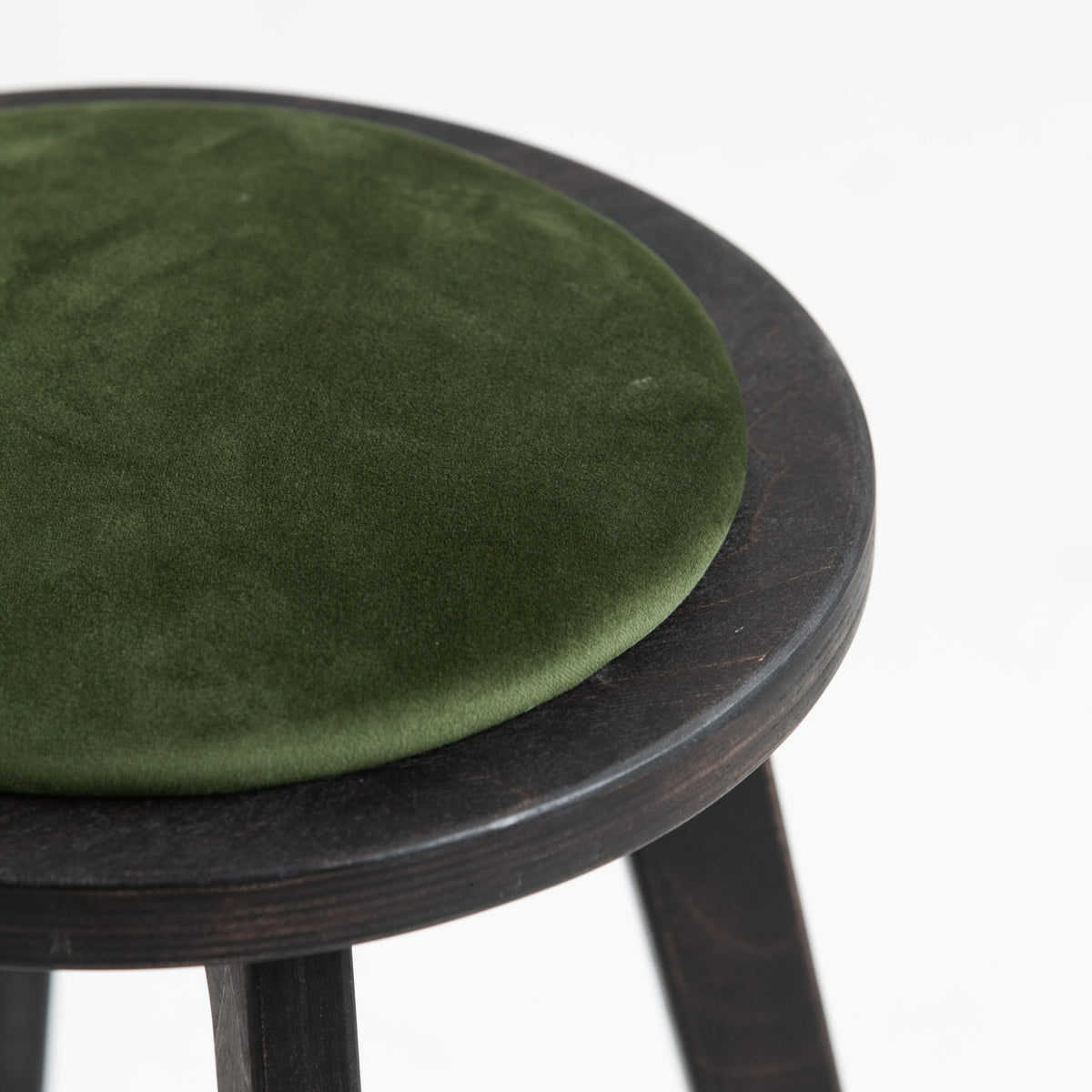Mid-Century Stool, Round, Cushion, in birch plywood (view 4)