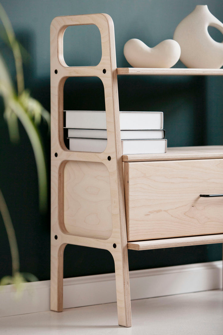 Bücherregal Mini mit Schublade