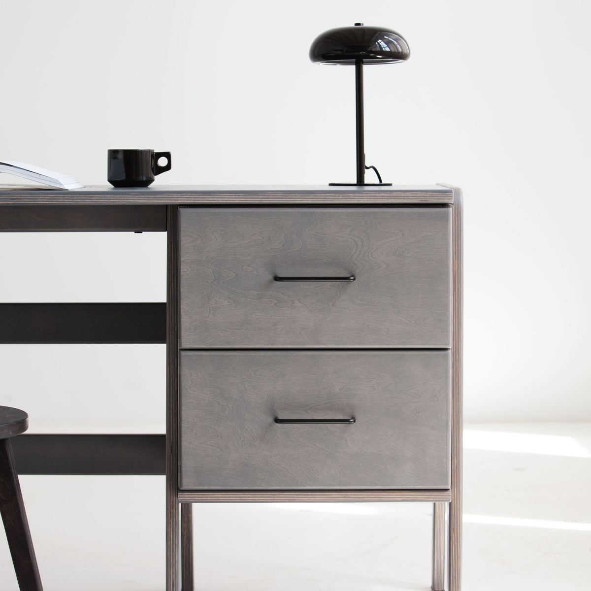 Desk 49 W180 with drawers and cabinet open