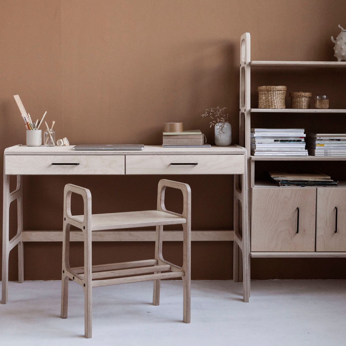 stool-in-the-interior-with-desk-mid-century-modern