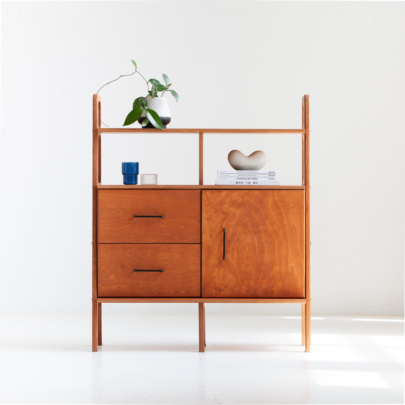 Midlite Bookcase · 97 cm · Drawers + Cabinet