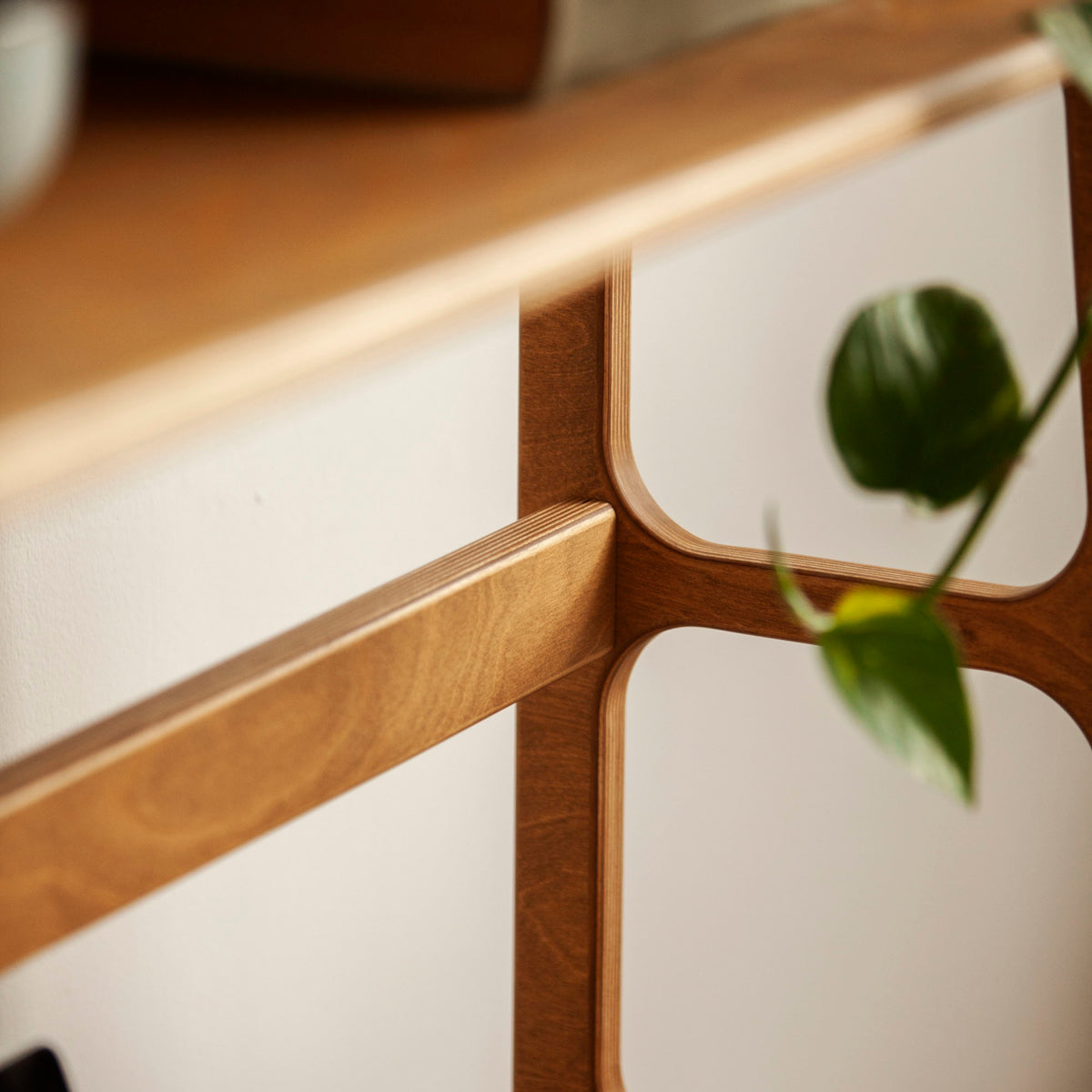 Mid-Century Desk with Shelves, Maxi, 190 cm, in walnut birch plywood (view 3)