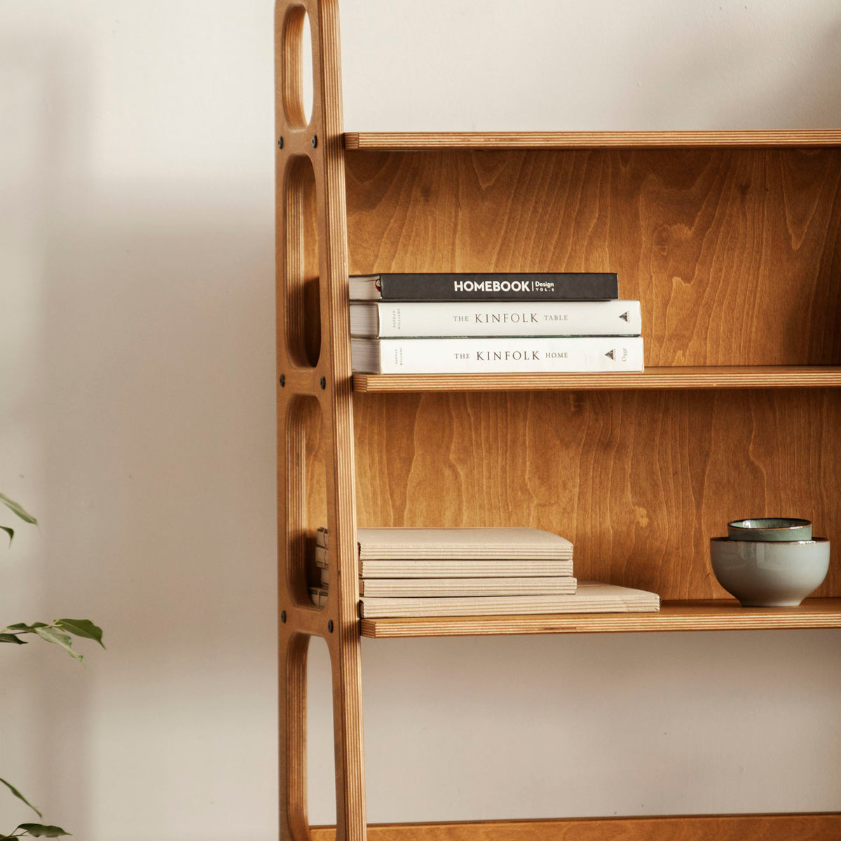 Mid-Century Desk with Shelves, Maxi, 190 cm, in walnut birch plywood (view 5)