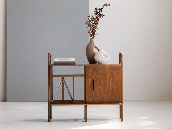 walnut-handmade-narrow-sideboard-with-vinyl-storage-and-cabinet