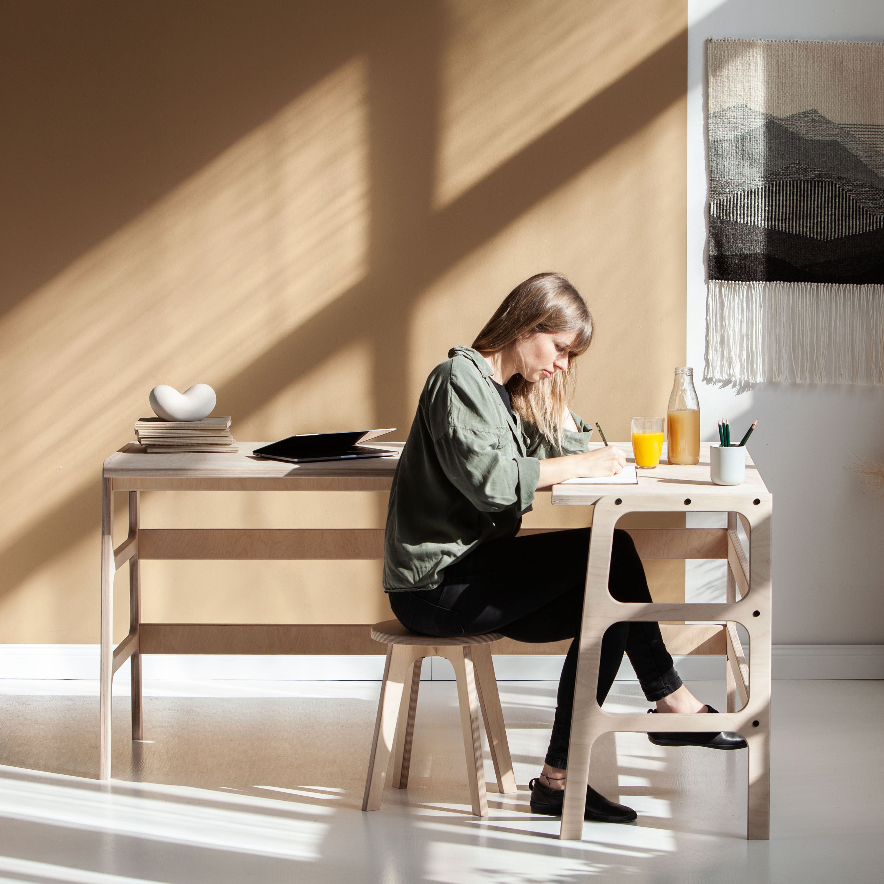 Mid century modern l desk deals