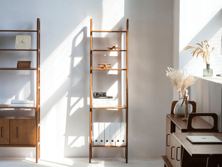 wooden-mid-century-modern-bookcase-with-shelves