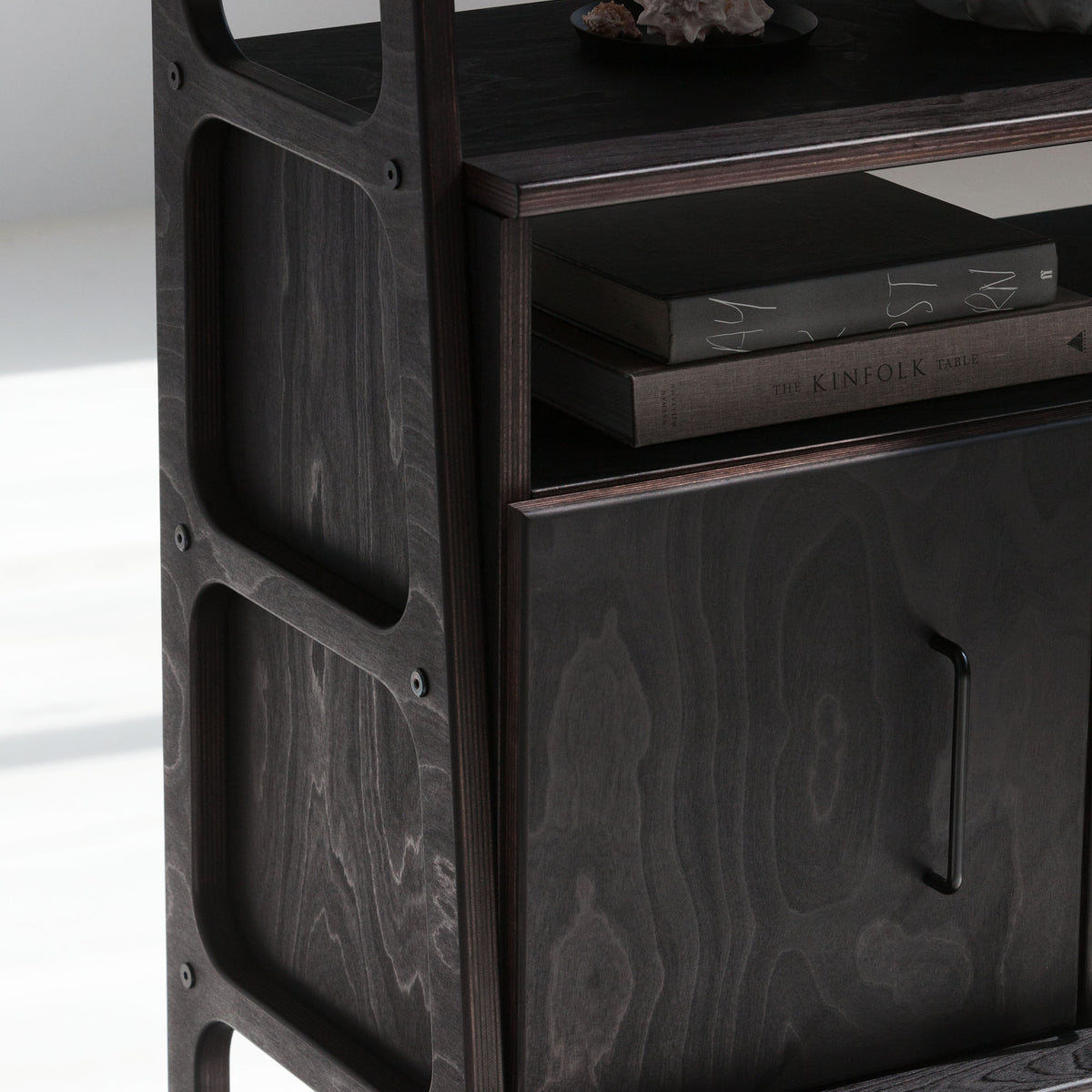 Bookcase Midi with cabinet open