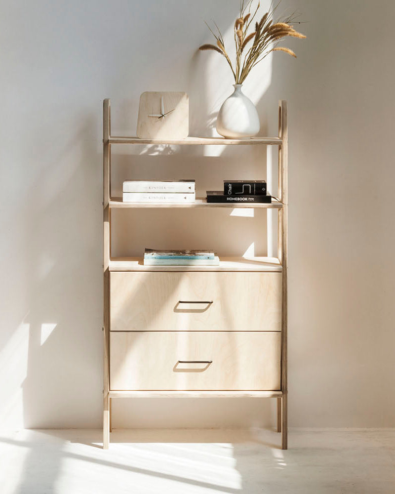 wooden-handmade-bookcase-with-drawers