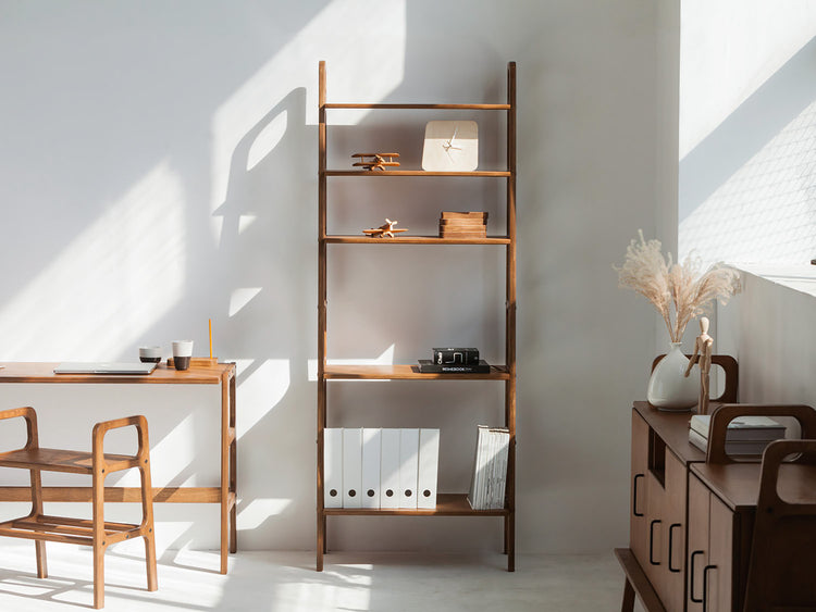 wooden-mid-century-modern-bookcase-with-shelves