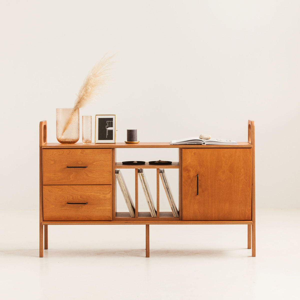 wooden-mid-century-record-cabinet
