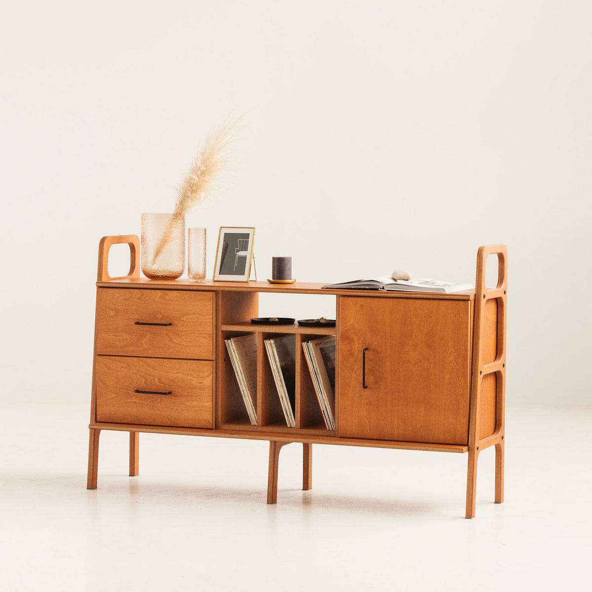 wooden-teak-mid-century-record-cabinet