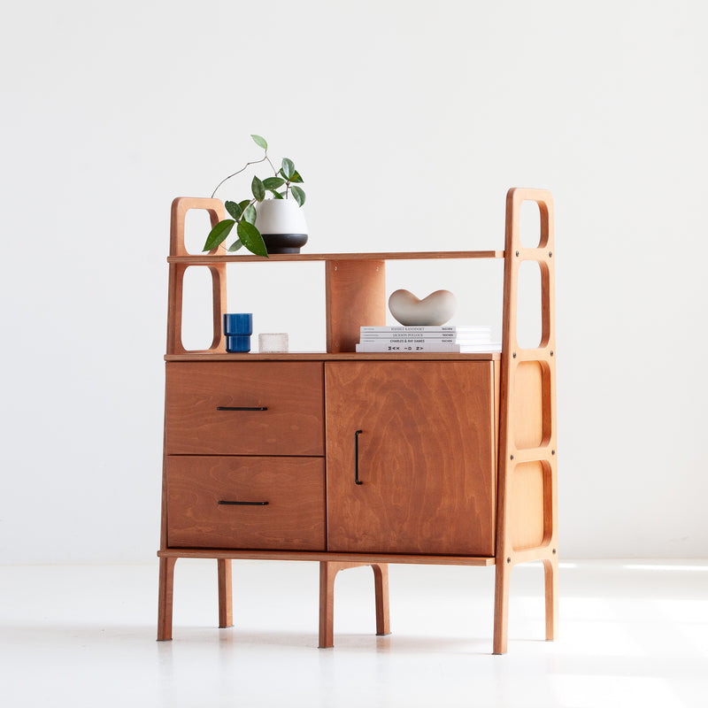 Midlite Bookcase · 97 cm · Drawers + Cabinet
