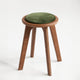 Mid-Century Stool, Round, Cushion, in birch plywood